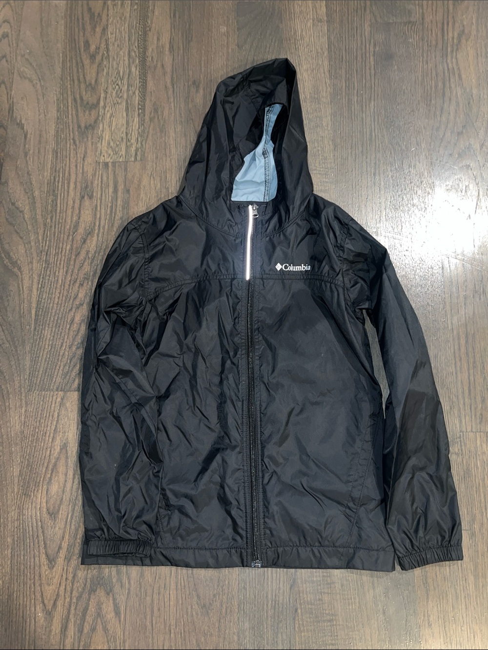 Columbia Black Hooded Windbreaker Jacket size M (10/12)